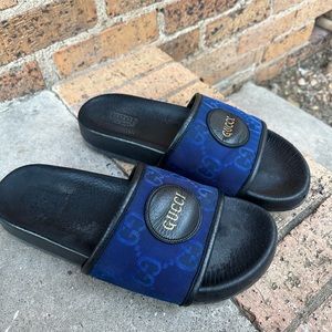 Men’s Gucci Off the Grid Slides Blue Size 11
